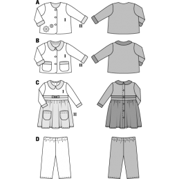 Burda KidsBaby Toddler  Jacket Dress Trousers Fabric Sewing Pattern 9422
