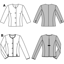 Burda Style Collarless Short Jacket Fabric Sewing Pattern 8949