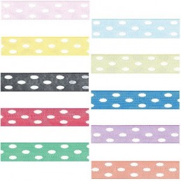 13mm x 2m, 5m or 20m Berisfords Sheer Dots Polyester Craft Ribbon