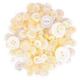 40g Pack Circular Acrylic Plastic Assorted Size Craft Buttons 