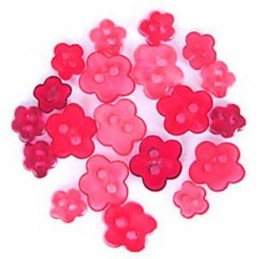 1.5g Pack Mini Floral Flowerheads Acrylic Plastic Transparent Craft Buttons 