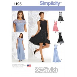 Misses' Special Occasion Dress With Bodice Simplicity Sewing Pattern 1195