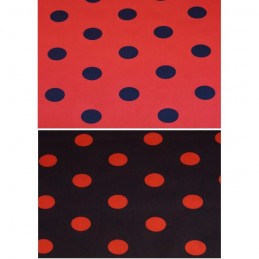 25mm Red & Black Polka Dots Spots Polycotton Fabric
