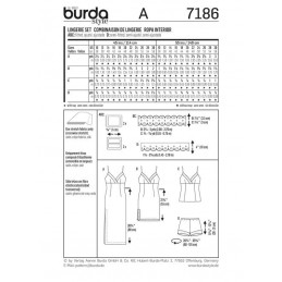 Burda Style Lingerie Set Fabric Sewing Pattern 7186