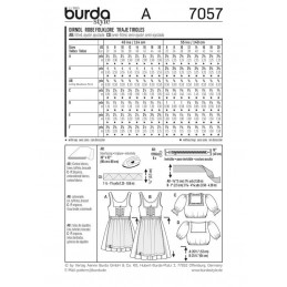 Burda Dirndl Dress & Top Folklore Fabric Sewing Pattern 7057