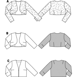 Burda Bolero Cardigan Jacket Fabric Sewing Pattern 7686