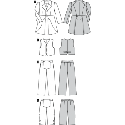 Burda Kids Boys Biedermeier Trouser Suit Costume Fabric Sewing Pattern 9528