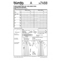 Burda Middle Age Dress & Bonnet Fancy Dress Costume Fabric Sewing Pattern 7468