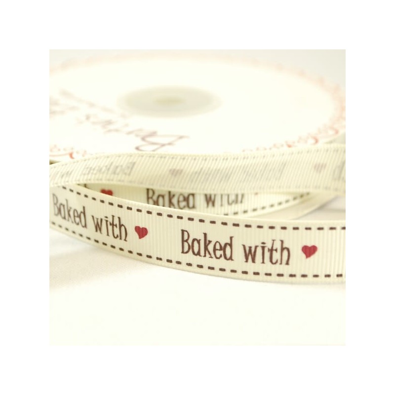 16mm Bertie's Bows Baked With Love Grosgrain Heart Craft Ribbon