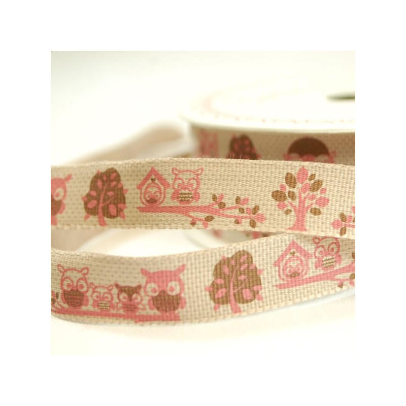 15mm Bertie's Bows Forest Friends Mr Owl Craft Ribbon