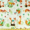 Rusty The Curious Fox And Friends Floral Wildlife 100% Cotton Fabric