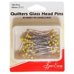Sew Easy 100 Quilters Glass Head Pins 50mm Quilting Patchwork 