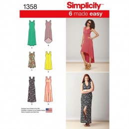 Misses' Dresses Length Variations Simplicity Fabric Sewing Pattern 1358