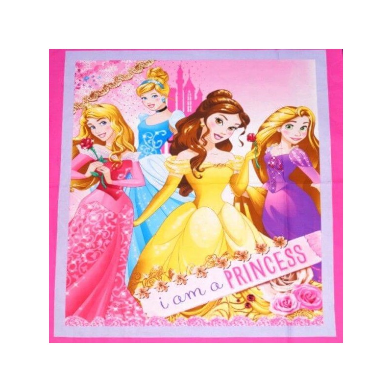 Disney I Am A Princess Sparkle Floral 112cm x 90cm 100% Cotton Fabric