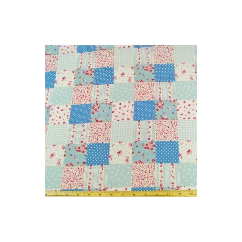 Polycotton Patchwork Floral Ditsy Flowers Squares Bows Fabric 
