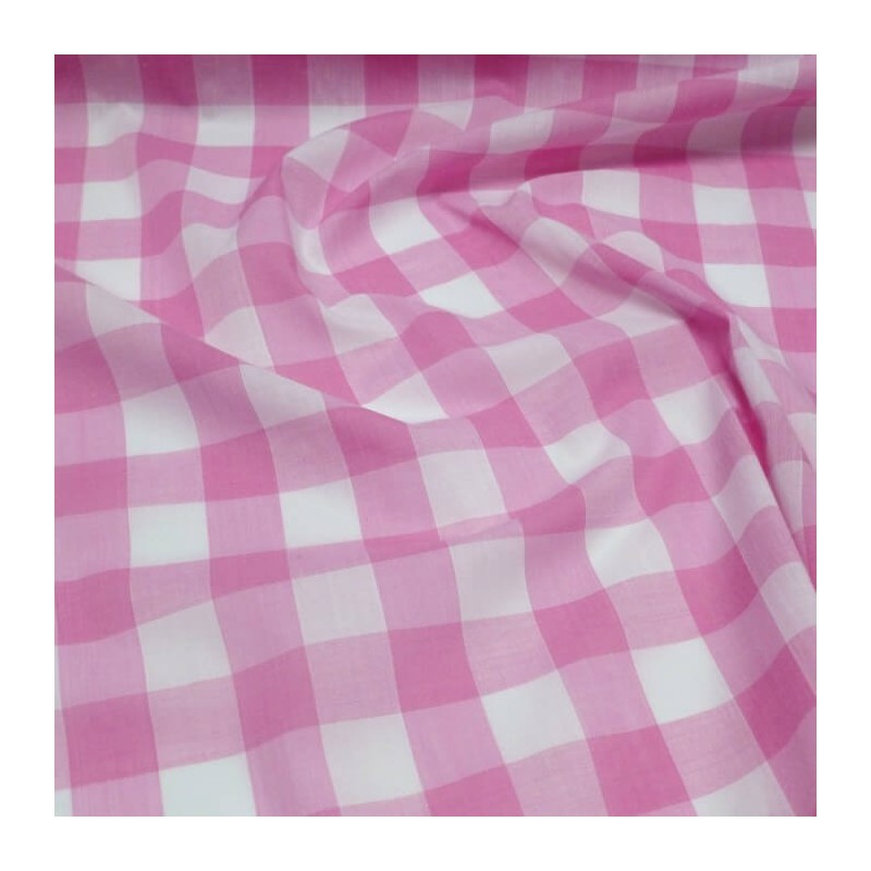 1" Checked Gingham Polycotton Fabric 