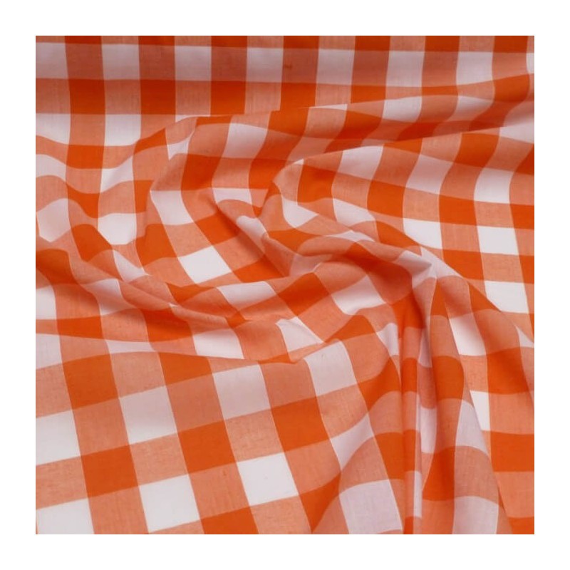 1" Checked Gingham Polycotton Fabric 