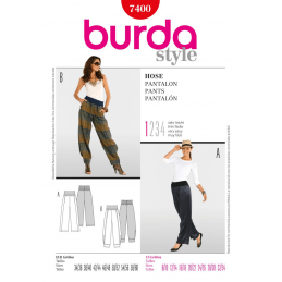 Burda Style Comfortable Trousers Fabric Sewing Pattern 7400