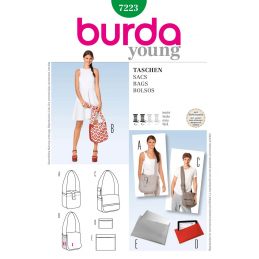 Burda Style Shoulder Bag Trio Messenger Bag Fabric Sewing Pattern 7223