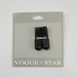 Vogue Star 38mm Pair of Plastic Cord End Clips Toggle Replacement Ends Black
