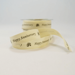 20mm Happy Anniversary Vintage Print May Arts Cotton Craft Ribbon