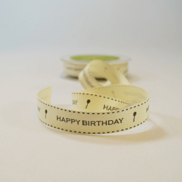 20mm Happy Birthday Vintage Print May Arts Cotton Craft Ribbon