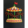 Colourful Carousel Merry Go Around Iron On Craft Motif Stylish Patch