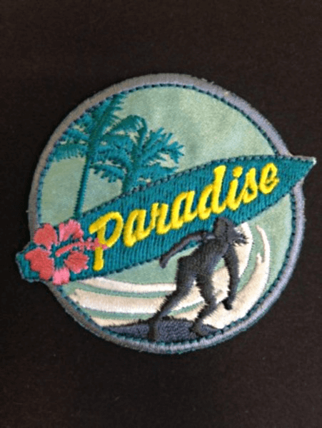 Paradise Surfs Up Surfing Ocean Iron On Craft Motif Stylish Patch