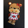 Cute Bear Love Letter Bow Iron On Craft Motif Stylish Patch