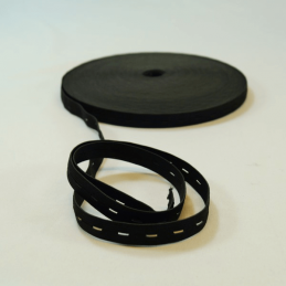 16mm Adjustable Waistband Buttonhole Elastic Black or White Various Lengths