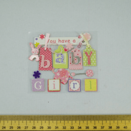 13 x Baby Girl Cute Christening Embellishments Craft Cardmaking Scrapbooking