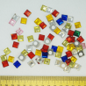 80 x Mirror Squares Multicolour Embellishments Craft Cardmaking Scrapbooking