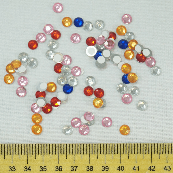 80 x Mirror Small Round Multicolour Embellishments 