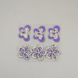 6 x Purple Butterflies and Flowers Embellishments Craft Cardmaking Scrapbooking