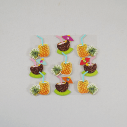 9 x Coconut and Pineapple Cocktails Embellishments Craft Cardmaking Scrapbooking