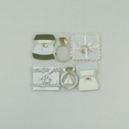 6 x Rings and Cushion Set Wedding Embellishments Craft Cardmaking Scrapbooking