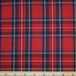 Royal Stewart 100% Cotton Fabric Flat Weave Tartan