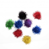 8 Glitter Pom Poms Assorted Colours 2.5cm (1in) Trimits