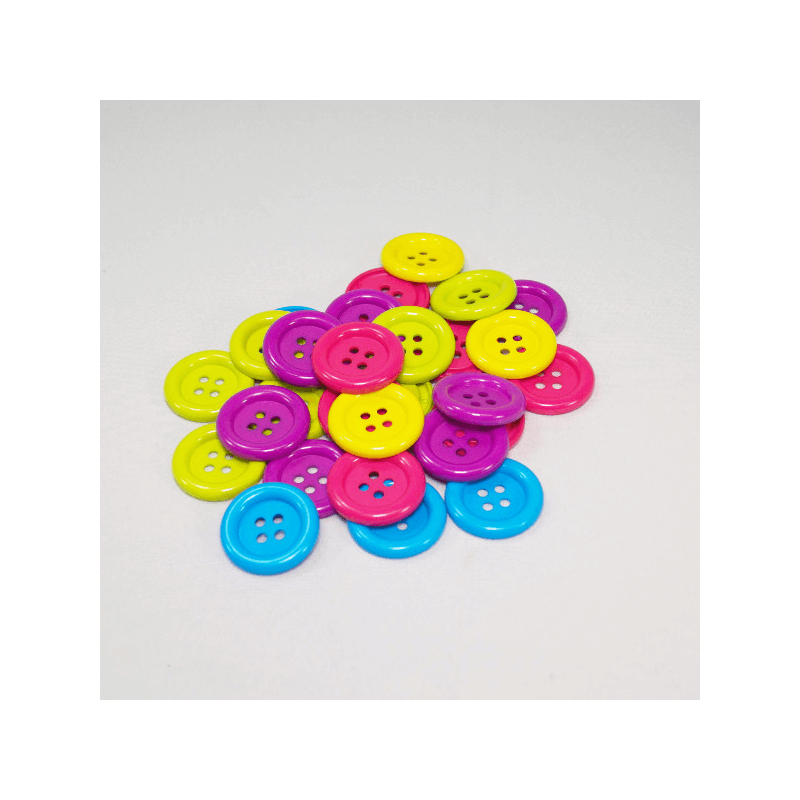 65g Round  Jumbo Buttons Assorted Colours Craft Scarpbook