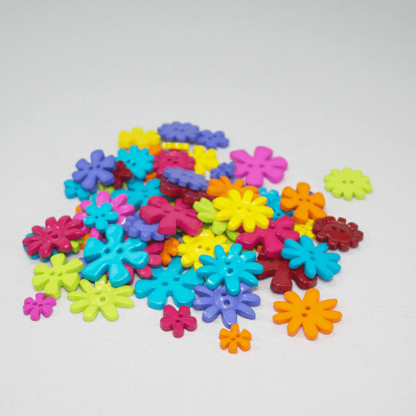 75g Flower Buttons Assorted Colours Craft Scarpbook Trimits