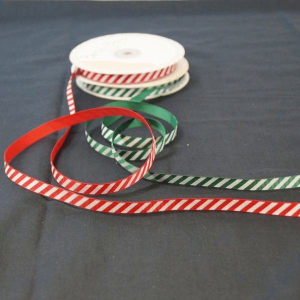 16mm Red Bertie's Bows Candy Cane Merry Christmas Grosgrain Craft Ribbon Selection