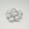 8 Silver Glitter Pom Poms 1 Inch (25mm) Trimits