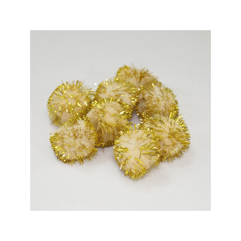 50 pack Toy Making 25mm Trimits HP3Y Yellow Pom Poms with Holes 