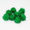 8 Green Glitter Pom Poms 1" / 25mm Trimits