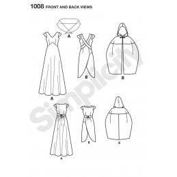 Misses' Medieval Fantasy Costumes Simplicity Fabric Sewing Pattern 1008