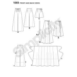 Misses Wide Leg Trousers or Maxi Skirt Simplicity Sewing Pattern 1069