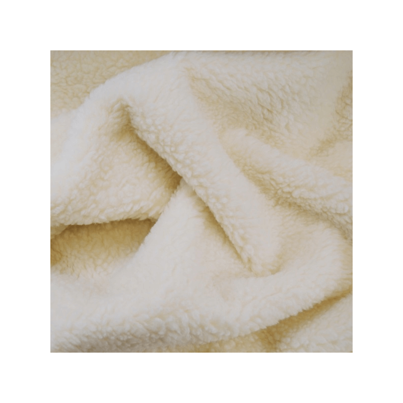WHITE Faux Fur SHERPA FLEECE Sheepskin Fabric Material 