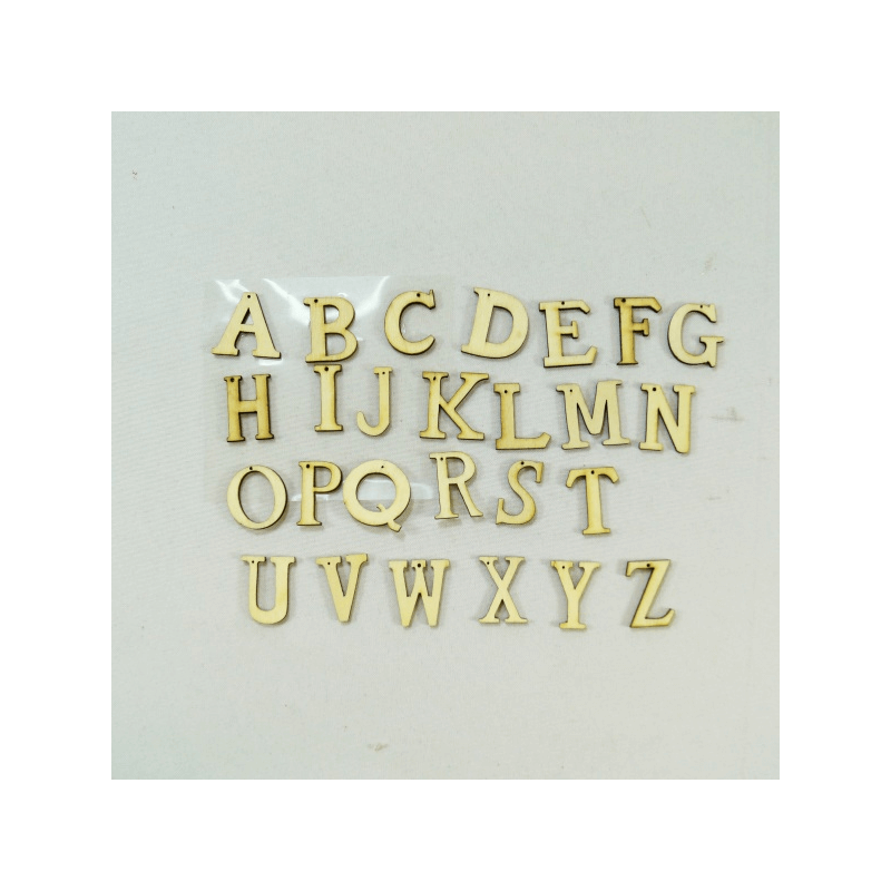 26 x Wooden Full Alphabet Embellishments Craft Cardmaking Scrapbooking