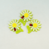 3 x Felt Dasies With Ladybird Embellishments Craft Cardmaking Scrapbooking