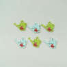 6 x Watering Cans Polka Dot Check Embellishments Craft Cardmaking Scrapbooking